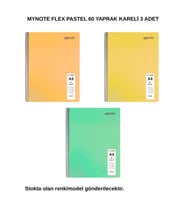 FLEX Pastel Defter A4 60 Yaprak Kareli 3 Adet
