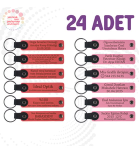 Nar Çiçeği & Pembe, 24’lü Set, Kişisel Deri Hediyelik, Şirket Yıl Dönümüne Anlamlı Hediye