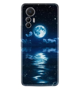Xiaomi 12 Lite Kılıf Resimli Desenli Baskılı Silikon Night Moon 1133
