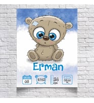 Sevimli Ayı Temalı Yaş Panosu
