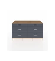 Kronos Konsol 6 Çekmeceli  176x59x99 Antrasit-Çam/Antrasit
