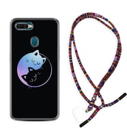 Oppo A5S A15 A16 A54 A55 A73 A74 Kılıf Boyun Asklı Rasta Silikon Love Cats 1604