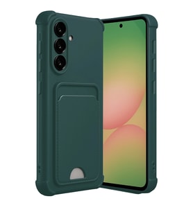 Samsung Galaxy A36 Kılıf Kelvin Kartvizitli Silikon - Koyu Yeşil