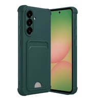 Samsung Galaxy A36 Kılıf Kelvin Kartvizitli Silikon - Koyu Yeşil