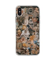 Iphone X / Xs Uyumlu Aesthetic Sanatsal Kolaj Desenli Şeffaf Telefon Kılıfı
