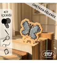 Etamina Kelebek Figürlü Kanaviçe Kitap Ayracı Kiti