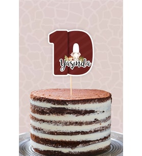 Safari Pastel 10 Yaşında (on) Pasta Süsü *Kalın Kağıt