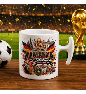 BK Gift Almanya Taraftar Temalı Dünya Futbol Kupası Tasarımlı Hammer Kupa Bardak