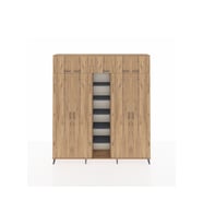 Arges Dolap 12 Raflı 9 Kapaklı 2 Askılı 220x30x243 Çam-Çam/Antrasit