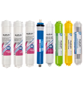 Kapalı Kasa Su Arıtma Cihazı Tam Set (8 Filtre) Mineral, Detoks Ve Alkali Filtre İlaveli (Beyaz - Antrasit)