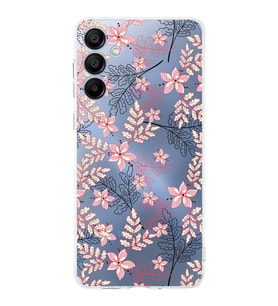 PrintiFy Samsung A15 Uyumlu Kamera Korumalı Floral Kırmızı Tasarımlı Şeffaf Silikon Kılıf
