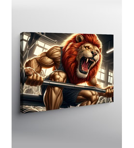 Kanvas Tablo Kaslı Aslan Gym Temalı