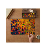 Renkli Soyut Resim Tasarımı 240 parça Ahşap Puzzle Ahşap Kutuda MP05706