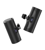 XP2304 20W PD Fast Hızlı USB-C / TYPE-C Soketli Yatay Stand Özellikli Ekranlı Mini Kompakt 5000 Mah Taşınabilir Şarj Aleti Powerbank (Siyah)
