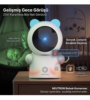 Neutron NTL-BC-05M Akıllı Mavi Bebek Kamerası, Hassas Termometre ve Ninni Çalar