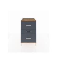 Kronos Komodin 3 Çekmeceli 60x59x96 Çam-Antrasit