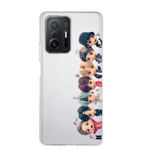 Xiaomi Mi 11T - 11T Pro Uyumlu Bts Tüm Karakterler Tasarımlı Şeffaf Telefon Kılıfı