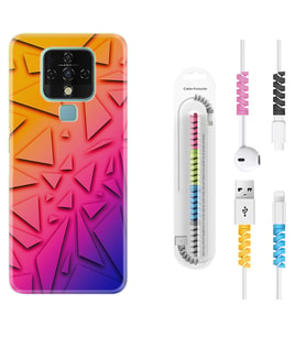 Tecno Camon 16 18P Pova 3 Pova Neo Kılıf Kablo Koruma Spiral Silikon Üçgenler 1635
