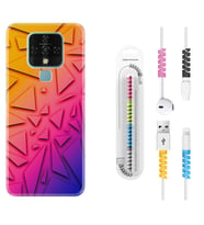 Tecno Camon 16 18P Pova 3 Pova Neo Kılıf Kablo Koruma Spiral Silikon Üçgenler 1635