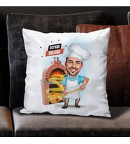 Kişiye Özel Fırıncı Erkek Karikatürlü Yastık