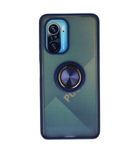 Xiaomi Redmi K40 Kılıf Montreal Yüzüklü Silikon Kapak - Lacivert