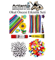 Okul Öncesi Etkinlik Seti 1 Paket Şönil Ponpon Oynar Göz Anaokulu ve Kreş Seti Pon Pon Tüylü Tel Oynargöz (Karışık)
