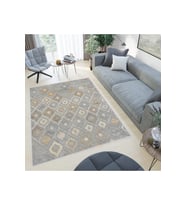 Rovigo Home Dijital Baskı Yıkanabilir Kaymaz Taban Salon Halısı RVG0434 (Gri)