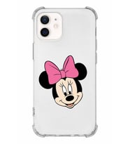 Apple iPhone 12 Uyumlu Köşe Korumalı Antişok  Kapak Minnie Mouse Tasarımlı Şeffaf  Kılıf