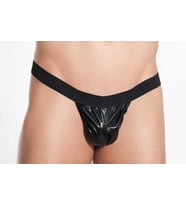Fantezi Siyah Lame  Erkek String - Tanga