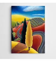 Ağaç ve Yol Modern Sanat Kanvas Tablo