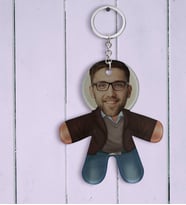 BK Gift Kişiye Özel Eğlenceli Bez Bebek Anahtarlık-1 (Beyaz)