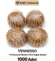 Basket Filtre Kağıdı, Kraft, 90/250, Ağartılmamış Doğal Selüloz, 1000 Adet