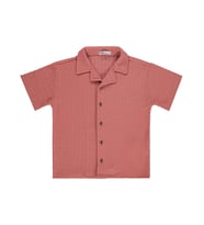 Civil Boys Kare Dokulu Tatil Yaka 6-9 Yaş Gömlek - Pembe