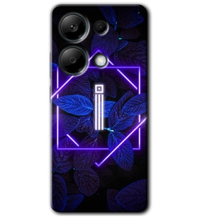 Redmi Note 13 Pro 4G Kılıf HD Desen Baskılı Kılıf - Dark Neon Yaprak İ Harfi