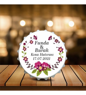 Kişiye Özel Açacaklı Kapak Şekilli Magnet (Düğün,Nişan,Nikah)