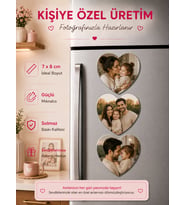 3 Kalpli Aile Fotoğraf Magneti Kişiselleştirilebilir Anne Baba Çocuk Anı Hediyesi