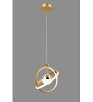 Ledli Avize - Lux Salon Avizesi - Lüks Gold Altın Detaylı Led Avize - Modern Tasarım - 3 Renk Yanar