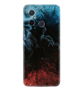 Xiaomi Redmi 12C Kılıf Resimli Desenli Baskılı Silikon Red Blue Black Abstact 1386
