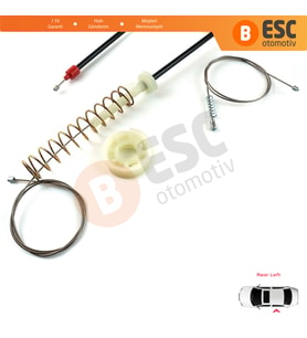 BMW 5 Serisi E39 04/1999-2004 4/5 Kapı Makyajlı Kasa 51358252429 İçin Arka Sol Cam Kriko Tamir Seti