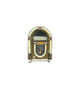 Jukebox Müzik Otomatı Müzik Kutusu Siyah Polyester Dekoratif Hediyelik