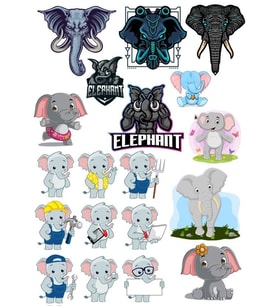 Fil Sticker Set-5 17 Parça Telefon, Tablet, Defter, Laptop Sticker