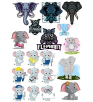 Fil Sticker Set-5 17 Parça Telefon, Tablet, Defter, Laptop Sticker