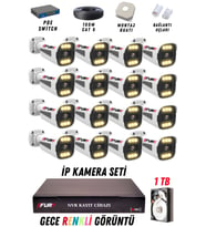 FURY 16 Kameralı Ip Güvenlik Kamerası Seti 4mp Gece Renkli Su Geçirmez 1506 1TB