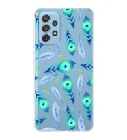 PrintiFy Samsung Galaxy A72 ile Uyumlu 1mm Slim Fit Nazar Boncuğu 3 Baskılı Şeffaf  Kılıf