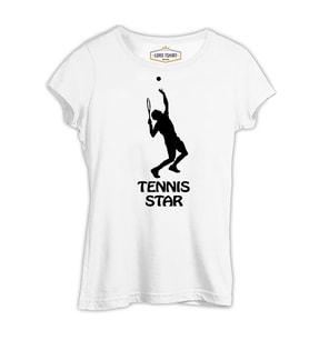 Tenis Star Beyaz Kadın Tshirt