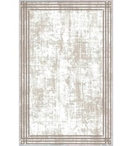 Eliana Home Baskılı, Yıkanabilir Kaymaz Taban Salon Halısı LNA0436 100x150 cm (Krem)