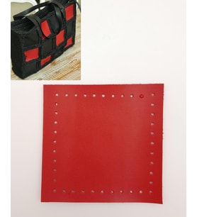 Angel Çanta Aksesuar 10x10 cm Kare Suni Deri Kırmızı Renk 1 Adet