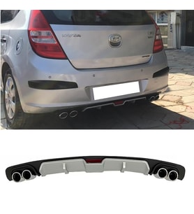 Hyundai i30 Gri Difüzör 4 Krom Egzoz Görünümlü Difizör Arka Ek Body Kit 2007 - 2021