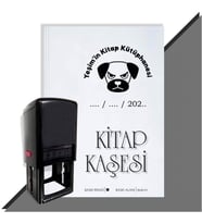 Kişiye Özel Kızgın Emoji Köpek Tarihli Otomatik Kitap Kaşesi (Siyah)