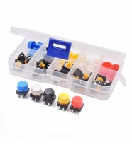 12x12mm Tact Buton Kapak Kutulu Set 25 Adet 5 Renk Anahtar Push
